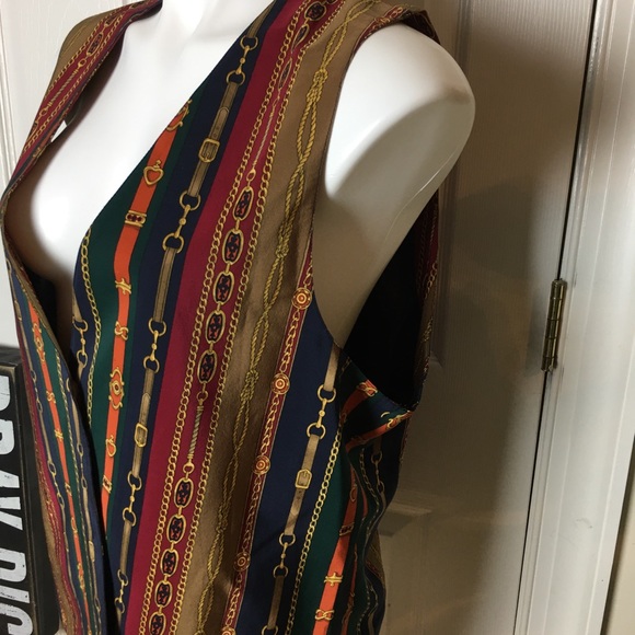 TALBOTS 100% Silk vest vintage style Size L - Picture 5 of 7